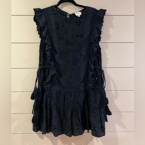 Misa LA eyelet black mini dress